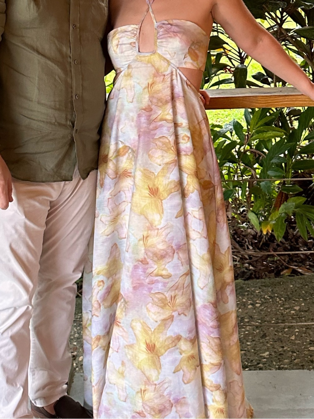 ✨ One and Only Collective Watercolor Floral Open-Back Maxi Dress ✨
